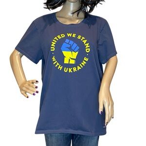 Women's Life is Good "United We Stand with Ukraine" Crusher Tee Shirt Sz XL EUC
